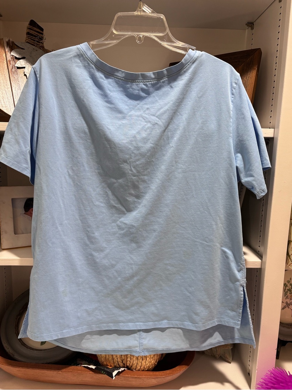 Women’s Members Mark Light Blue Short-Sleeve Crewneck Shirt M Active Tee